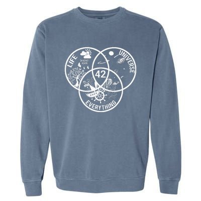 42 The Answer To Life The Universe And Everything Garment-Dyed Sweatshirt