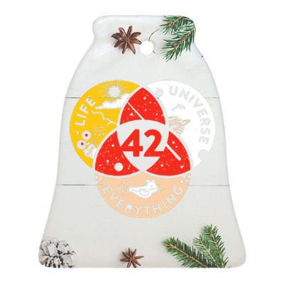 42 The Answer To Life The Universe And Everything Ceramic Bell Ornament