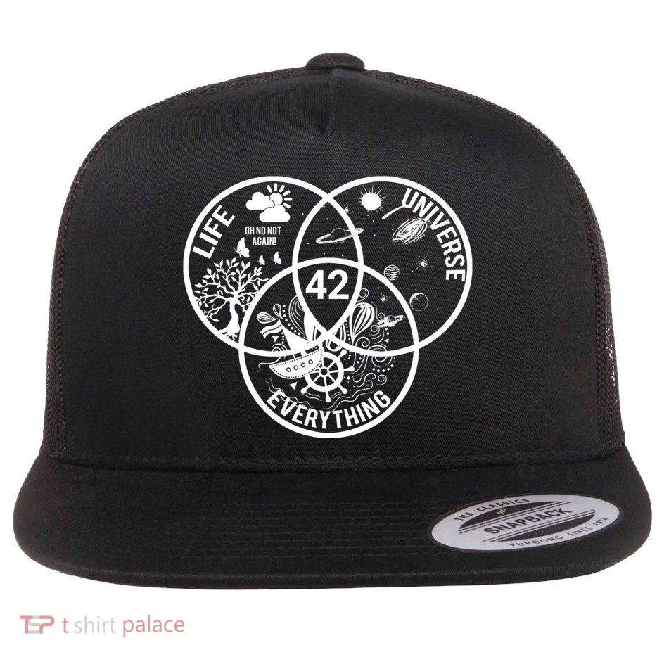 42 The Answer To Life The Universe And Everything Gift Flatbill Hat