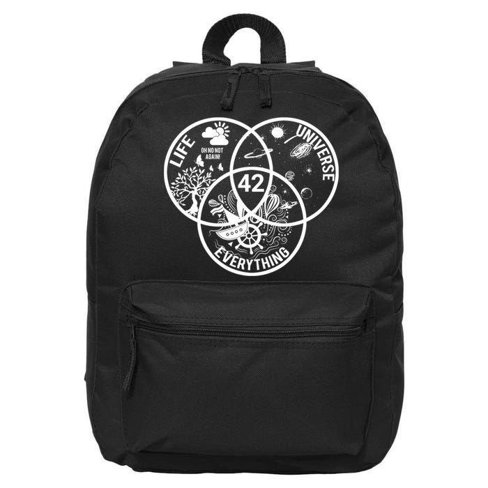 42 The Answer To Life The Universe And Everything Gift 16 in Basic Backpack