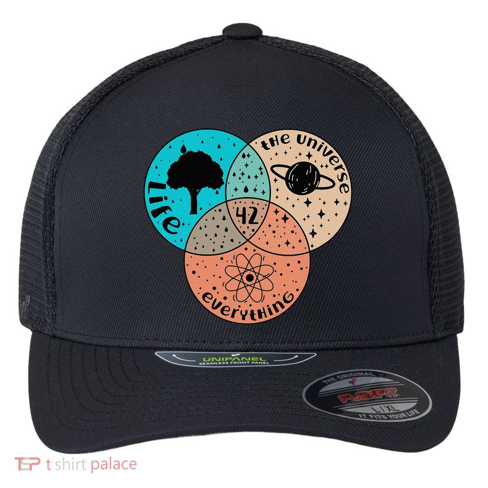 42 The Answer To Life Universe And Everything Astronomer Flexfit Unipanel Trucker Cap