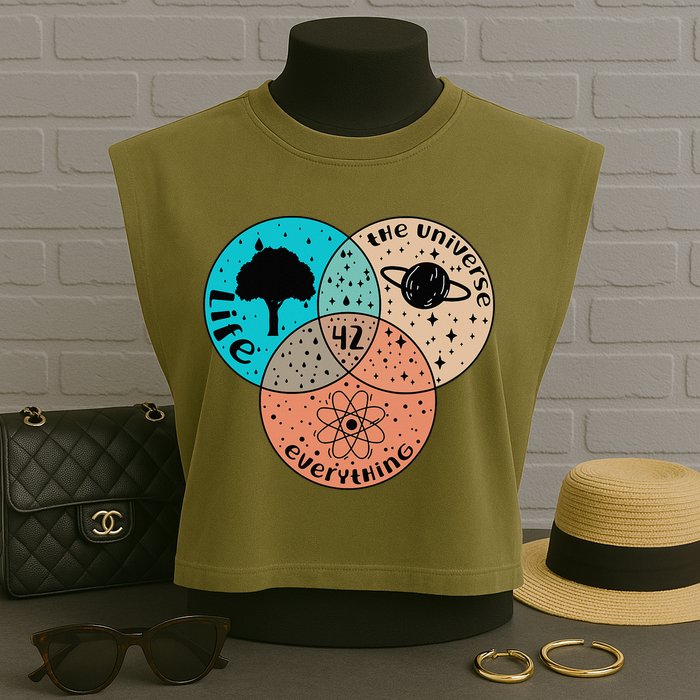 42 The Answer To Life Universe And Everything Astronomer Garment-Dyed Women's Muscle Tee
