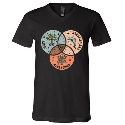 42 The Answer To Life Universe And Everything Astronomer V-Neck T-Shirt