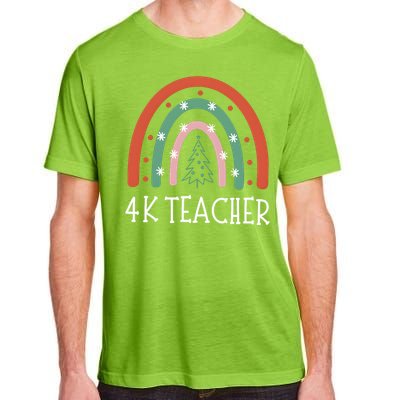 4k Teacher Christmas Rainbow Adult ChromaSoft Performance T-Shirt