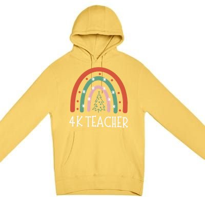 4k Teacher Christmas Rainbow Premium Pullover Hoodie