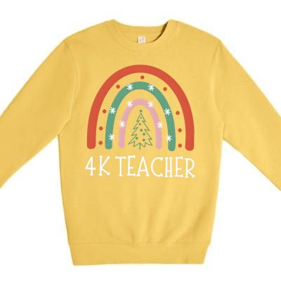 4k Teacher Christmas Rainbow Premium Crewneck Sweatshirt