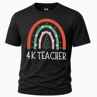 4k Teacher Christmas Rainbow Cooling Performance Crew T-Shirt