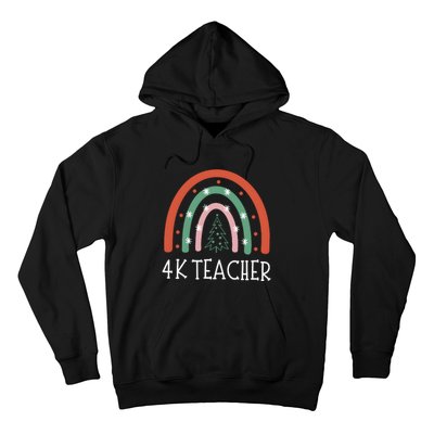 4k Teacher Christmas Rainbow Hoodie