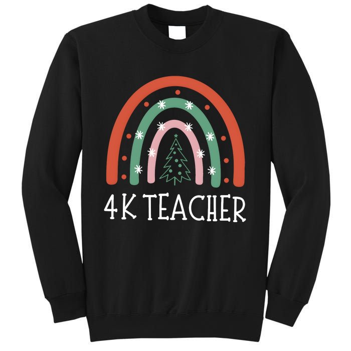 4k Teacher Christmas Rainbow Sweatshirt