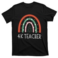 4k Teacher Christmas Rainbow T-Shirt