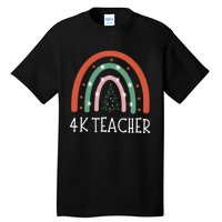 4k Teacher Christmas Rainbow Tall T-Shirt