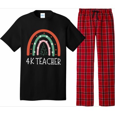 4k Teacher Christmas Rainbow Pajama Set