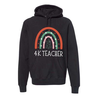 4k Teacher Christmas Rainbow Premium Hoodie