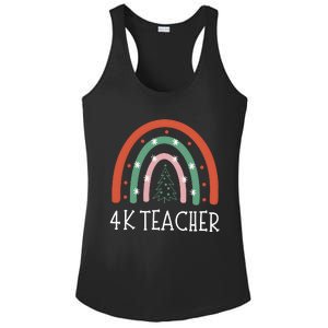 4k Teacher Christmas Rainbow Ladies PosiCharge Competitor Racerback Tank