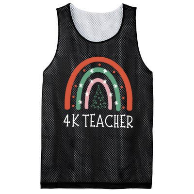 4k Teacher Christmas Rainbow Mesh Reversible Basketball Jersey Tank