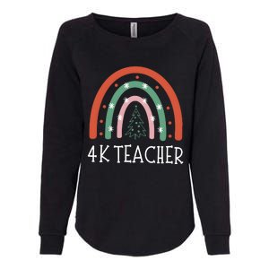 4k Teacher Christmas Rainbow Womens California Wash Sweatshirt