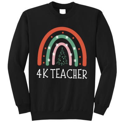 4k Teacher Christmas Rainbow Tall Sweatshirt