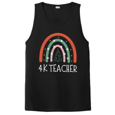 4k Teacher Christmas Rainbow PosiCharge Competitor Tank