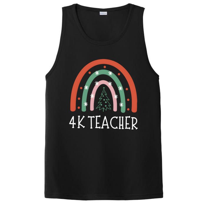 4k Teacher Christmas Rainbow PosiCharge Competitor Tank