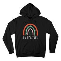 4k Teacher Christmas Rainbow Tall Hoodie