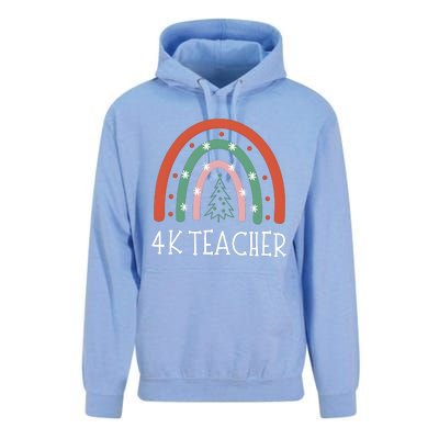 4k Teacher Christmas Rainbow Unisex Surf Hoodie