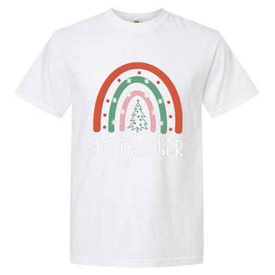 4k Teacher Christmas Rainbow Garment-Dyed Heavyweight T-Shirt