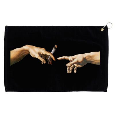 420 The Creation Of Adam Michelangelo Weed Joint Vintage Great Gift Grommeted Golf Towel