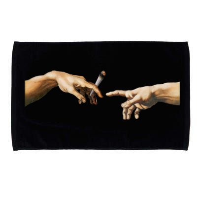 420 The Creation Of Adam Michelangelo Weed Joint Vintage Great Gift Microfiber Hand Towel