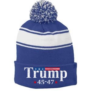 4547 Trump Gift Stripe Pom Pom Beanie