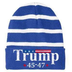 4547 Trump Gift Striped Beanie with Solid Band