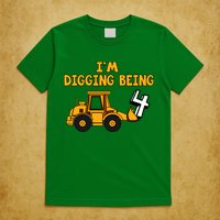 4th Birthday I'm Digging Being Four T-Shirt