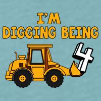 4th Birthday I'm Digging Being Four Sueded Cloud Jersey T-Shirt