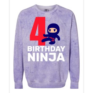 4th Birthday Ninja  Colorblast Crewneck Sweatshirt