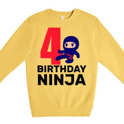 4th Birthday Ninja  Premium Crewneck Sweatshirt