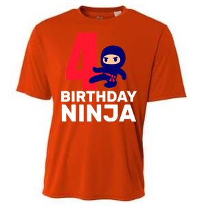 4th Birthday Ninja  Cooling Performance Crew T-Shirt