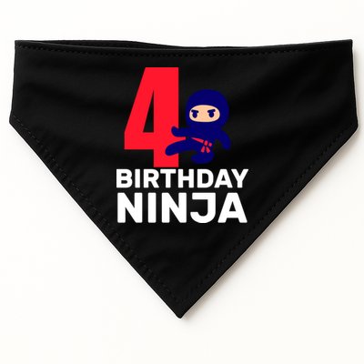 4th Birthday Ninja  USA-Made Doggie Bandana