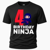 4th Birthday Ninja  Cooling Performance Crew T-Shirt