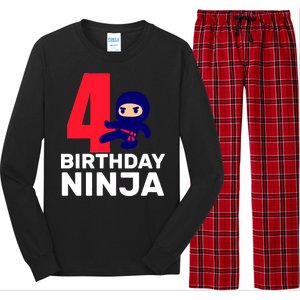 4th Birthday Ninja  Long Sleeve Pajama Set