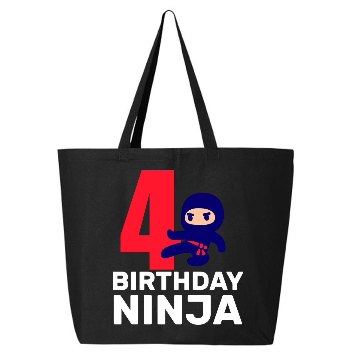 4th Birthday Ninja  25L Jumbo Tote