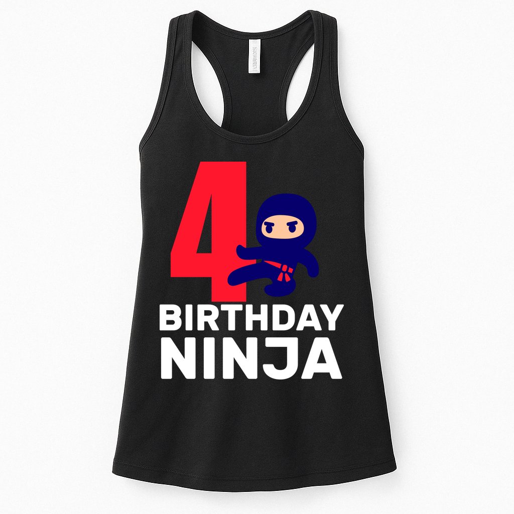 4th Birthday Ninja  Womens Tank Top