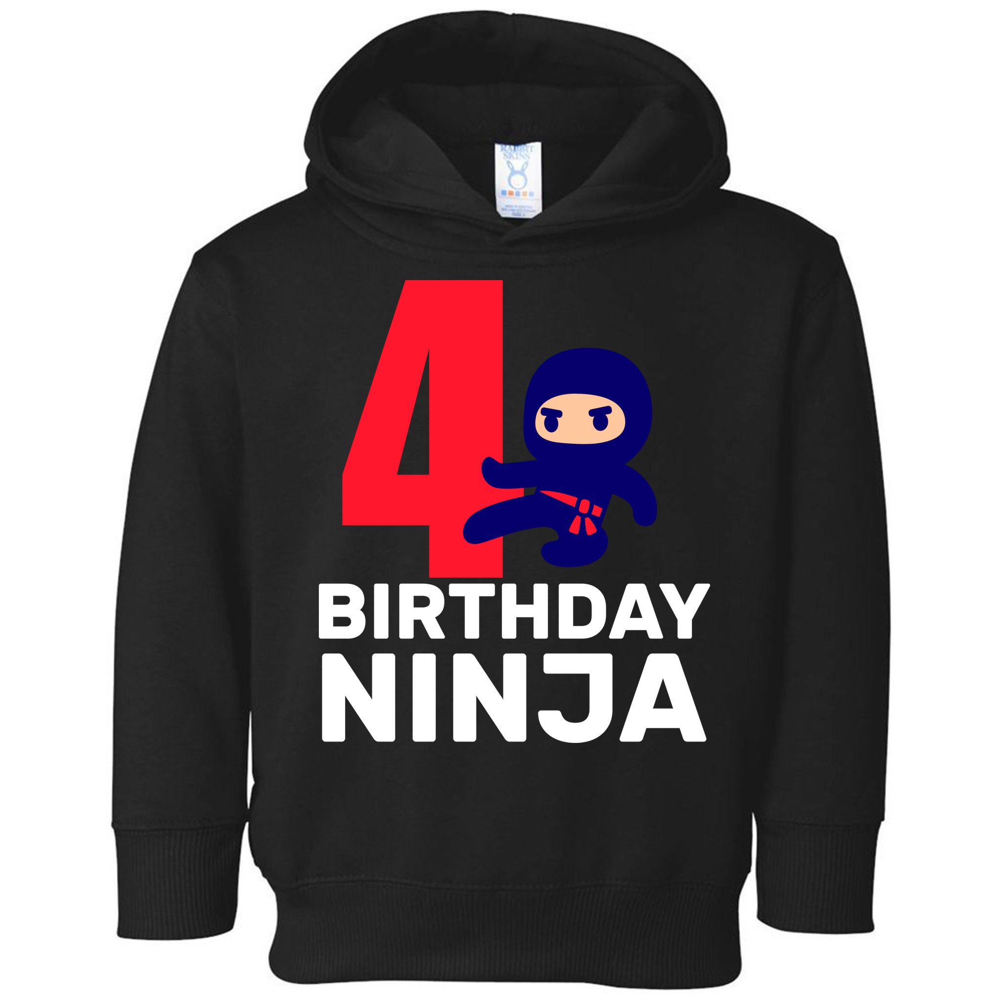 4th Birthday Ninja  Toddler Hoodie