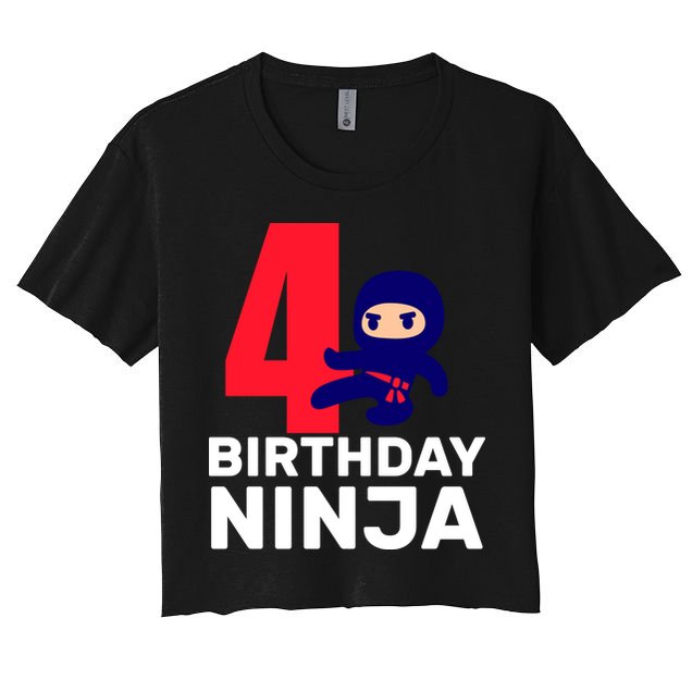 4th Birthday Ninja  Crop Top