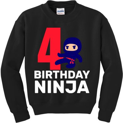 4th Birthday Ninja  Kids Sweatshirt