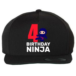 4th Birthday Ninja  Wool Snapback Cap