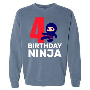 4th Birthday Ninja  Garment-Dyed Sweatshirt