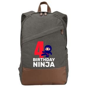 4th Birthday Ninja  Cotton Canvas Backpack