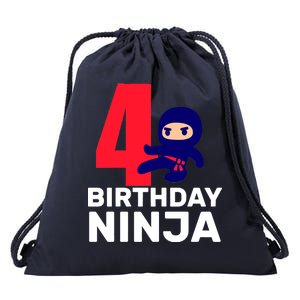 4th Birthday Ninja  Drawstring Bag