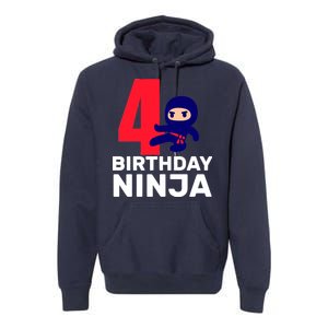 4th Birthday Ninja  Premium Hoodie