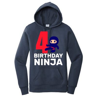 4th Birthday Ninja  Women's Pullover Hoodie