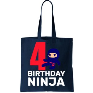 4th Birthday Ninja  Tote Bag